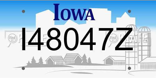 I48047Z Iowa License Plate