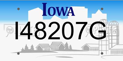I48207G Iowa License Plate