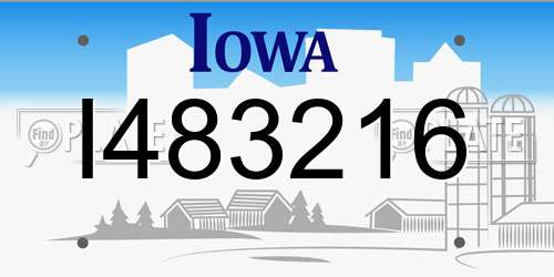 I483216 Iowa License Plate