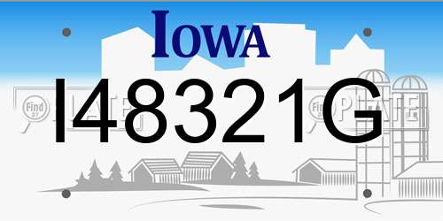 I48321G Iowa License Plate