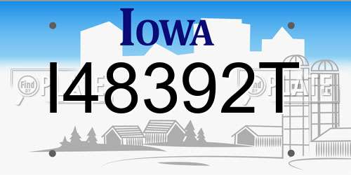 I48392T Iowa License Plate