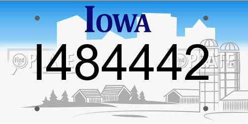 I484442 Iowa License Plate