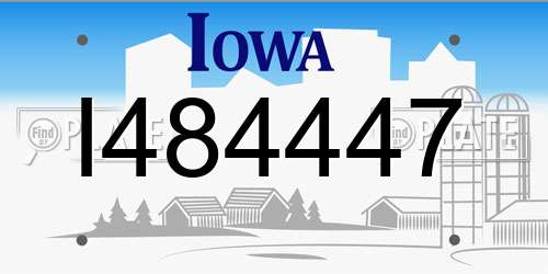 I484447 Iowa License Plate