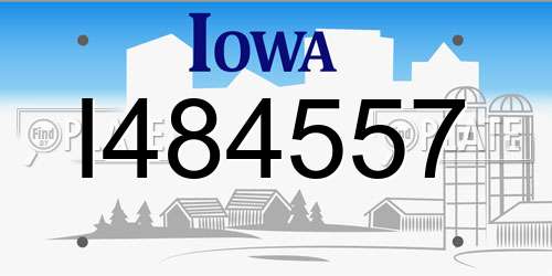 I484557 Iowa License Plate