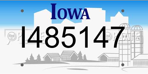 I485147 Iowa License Plate