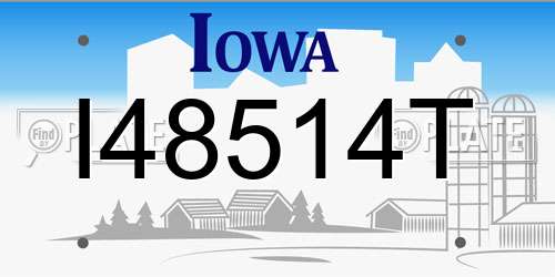 I48514T Iowa License Plate