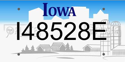 I48528E Iowa License Plate