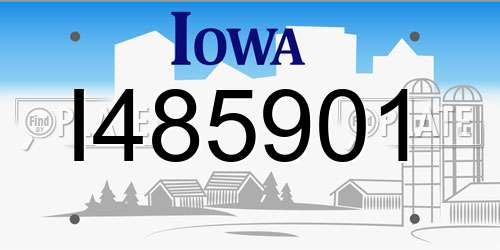 I485901 Iowa License Plate