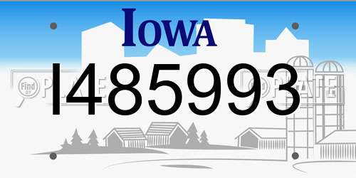 I485993 Iowa License Plate