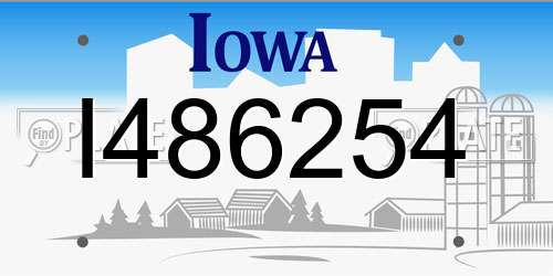 I486254 Iowa License Plate