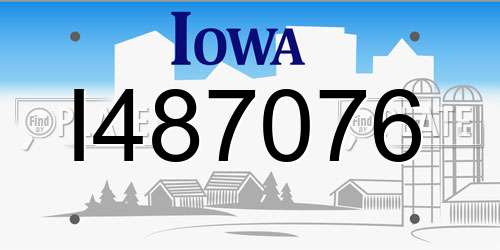 I487076 Iowa License Plate