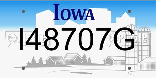 I48707G Iowa License Plate