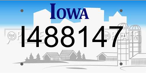 I488147 Iowa License Plate