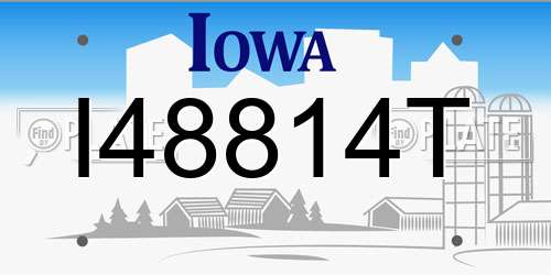 I48814T Iowa License Plate