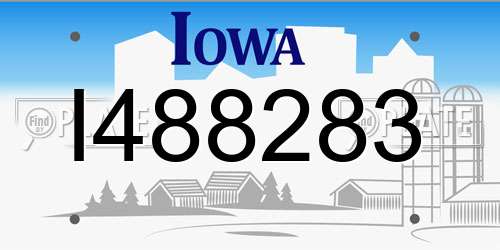 I488283 Iowa License Plate