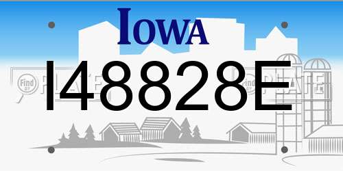 I48828E Iowa License Plate