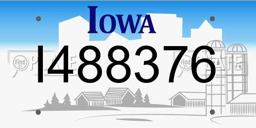 I488376 Iowa License Plate