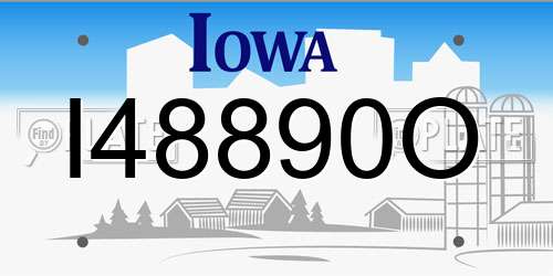 I48890O Iowa License Plate