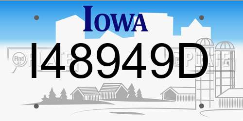I48949D Iowa License Plate