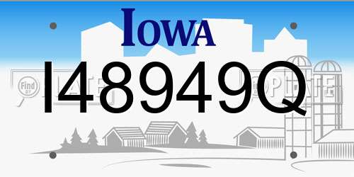 I48949Q Iowa License Plate