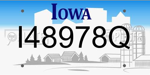 I48978Q Iowa License Plate
