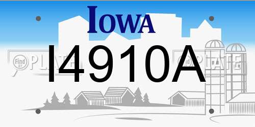 I4910A Iowa License Plate
