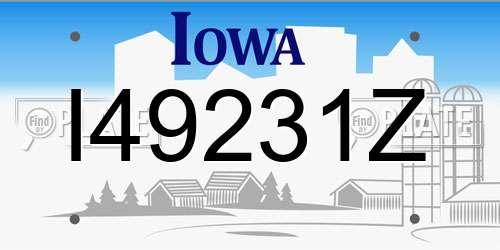 I49231Z Iowa License Plate