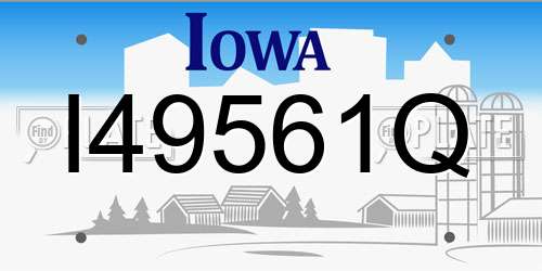I49561Q Iowa License Plate