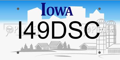 I49DSC Iowa License Plate