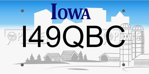 I49QBC Iowa License Plate