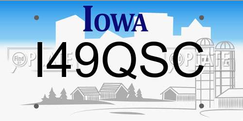 I49QSC Iowa License Plate