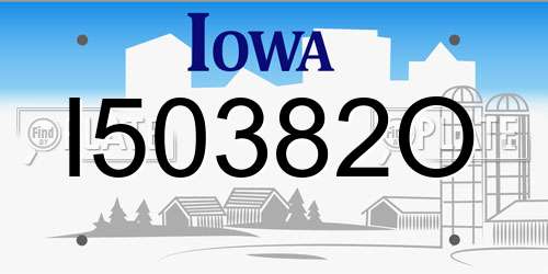 I50382O Iowa License Plate