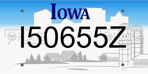 I50655Z Iowa License Plate
