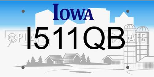 I511QB Iowa License Plate