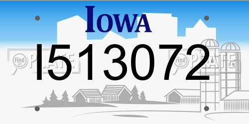 I513072 Iowa License Plate