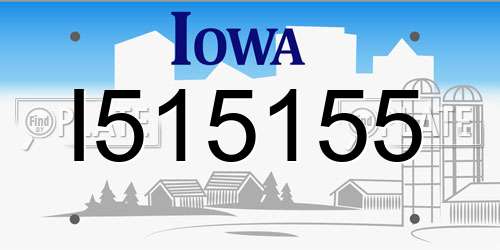 I515155 Iowa License Plate