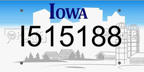 I515188 Iowa License Plate