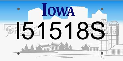 I51518S Iowa License Plate