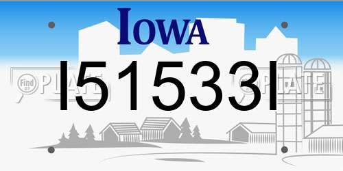 I51533I Iowa License Plate