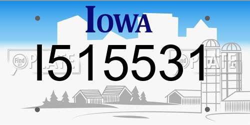 I515531 Iowa License Plate