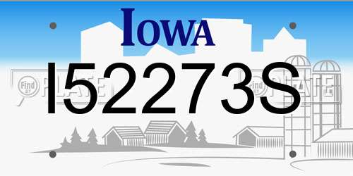 I52273S Iowa License Plate