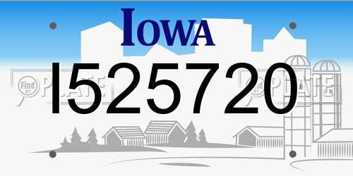 I525720 Iowa License Plate