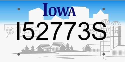 I52773S Iowa License Plate