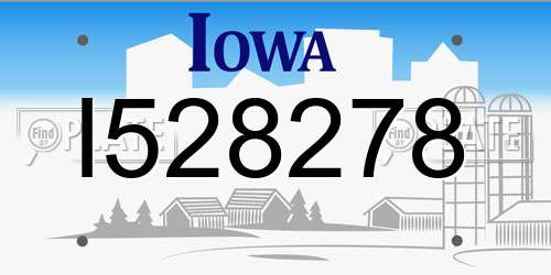 I528278 Iowa License Plate