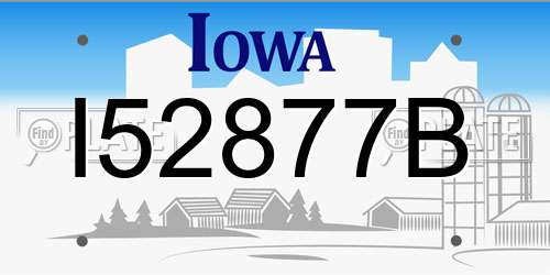 I52877B Iowa License Plate