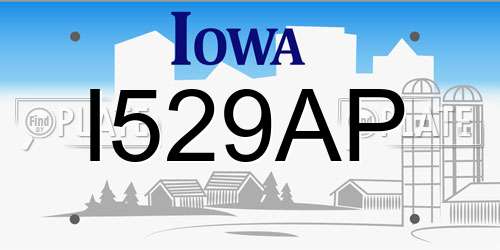 I529AP Iowa License Plate