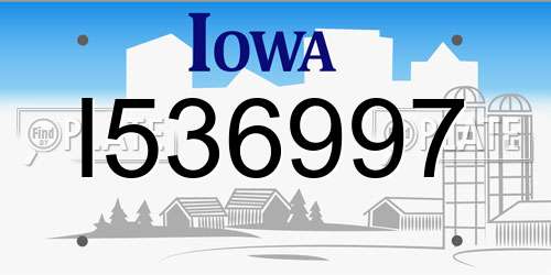 I536997 Iowa License Plate