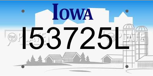 I53725L Iowa License Plate