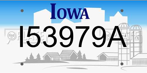 I53979A Iowa License Plate