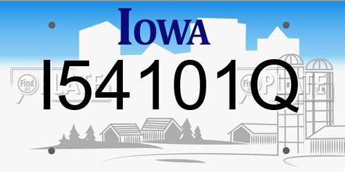 I54101Q Iowa License Plate
